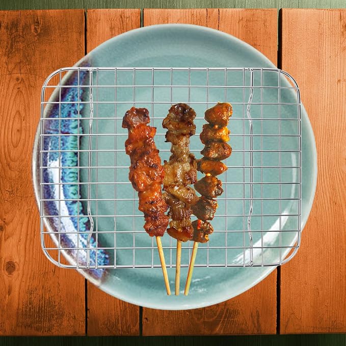 MAGICLULU Stainless Steel Bbq Grill Rack with Thick Grid Construction for Quick Cooling and Flexible Cooking Methods, Sturdy Wire Baking and Cooling Rack Suitable for Oven, Dishwasher Safe