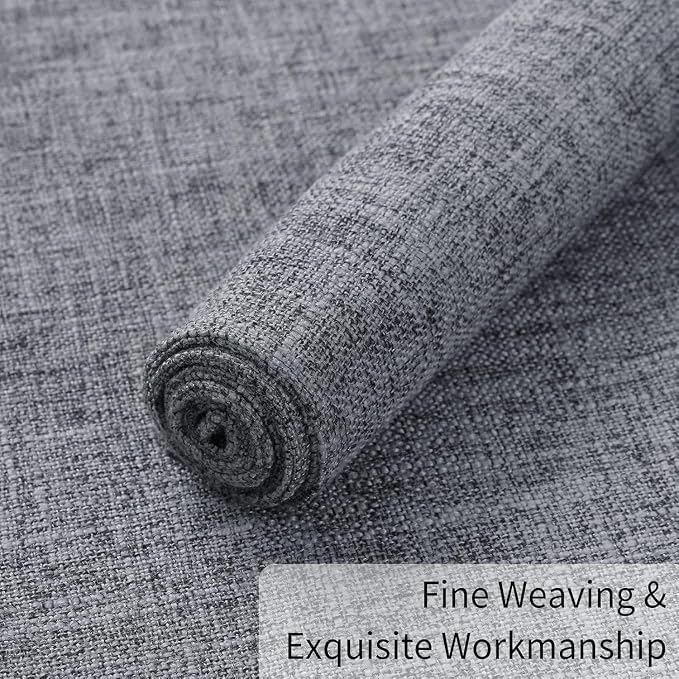 Homaxy Cloths Placemats for Dining Table Set of 8, Heat Resistant Washable Cotton Linen Blend Table Mats, Easy to Clean Place Mats for Indoor Outdoor Party Kitchen Decoration, 13" x 19", Dark Grey