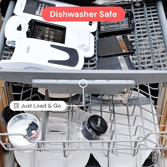 Fullstar XL Vegetable Chopper & Mandoline Slicer – Vegetable, Onion, Potato, Food, Veggie & Fruit Slicer, Dicer & Spiralizer with Pull-Out Catch Tray, Kitchen Gadgets & Gifts (6 in 1, Black/White)