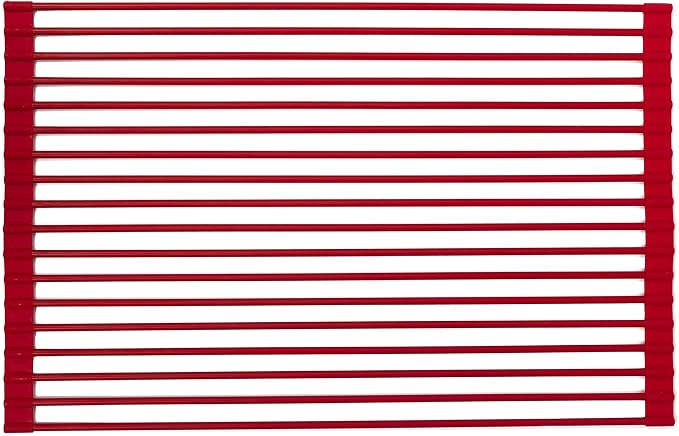 True & Tidy, Multi-Purpose Over the Sink Roll-Up Drying Rack, DR-881, Red