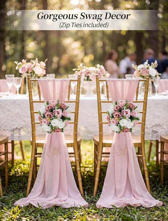 BLOSMON Dusty Rose Flowers Decoration: 2 Pcs Pink Artificial Flowers Balls for Wedding Dinning Table Centerpieces - Fake Silk Kissing Floral Arrangement for Home Party Event