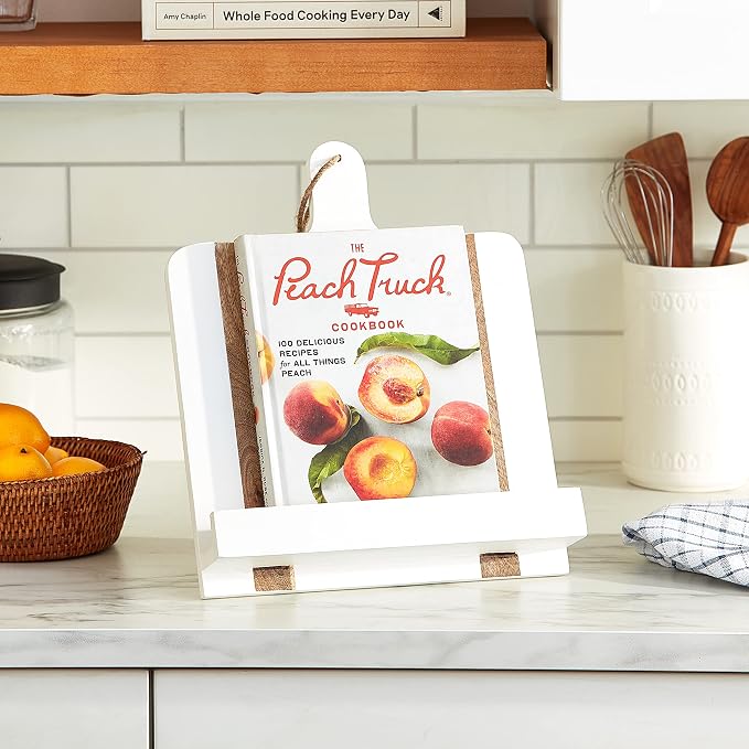 White Wood Cookbook Holder