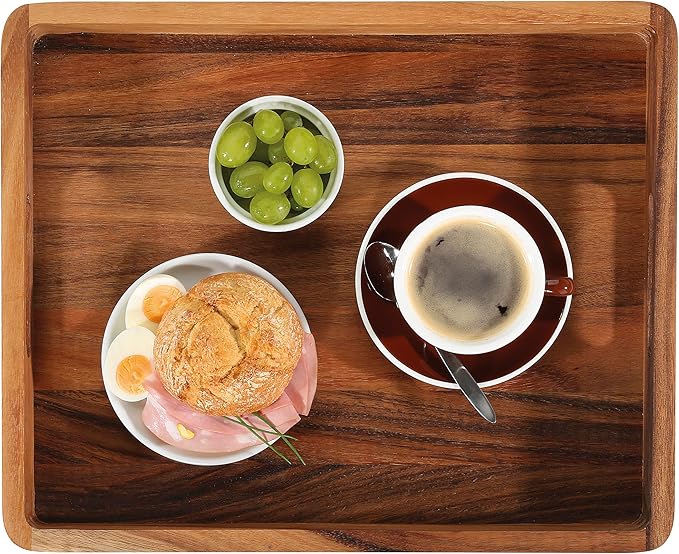 Acacia Wood Rectangle Serving Tray 20.5" x 17" x 2.4"