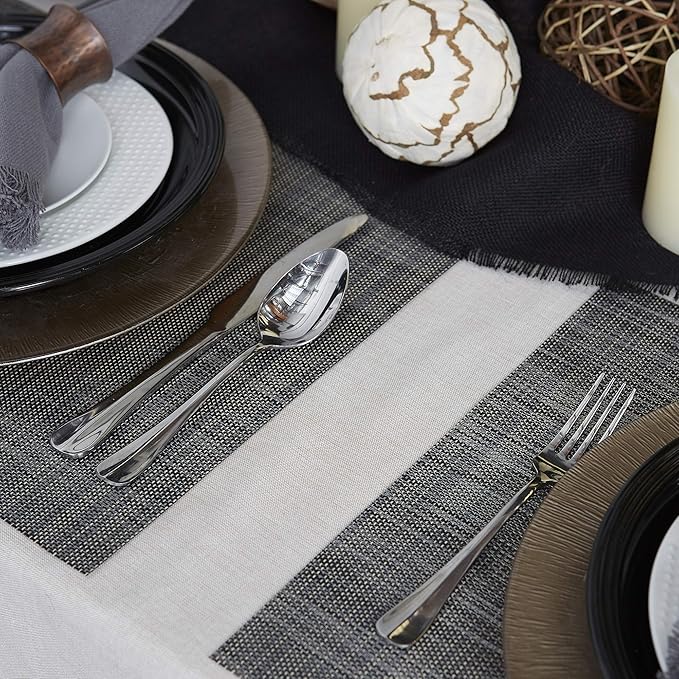 DII PVC Tabletop Collection Placemat Set, Rectangle, 13x17.25, Gray, 6 Piece
