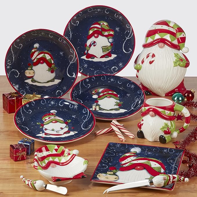 Certified International Holiday Magic Gnomes 18 oz. Mugs, Set of 4