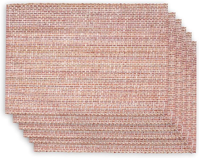 Urban Villa Placemats Fall 100% Cotton Fused Placemats 14''x 20'' Over Sized Set of 6 Placemats Every Day Use Heavier QualityPlacemats