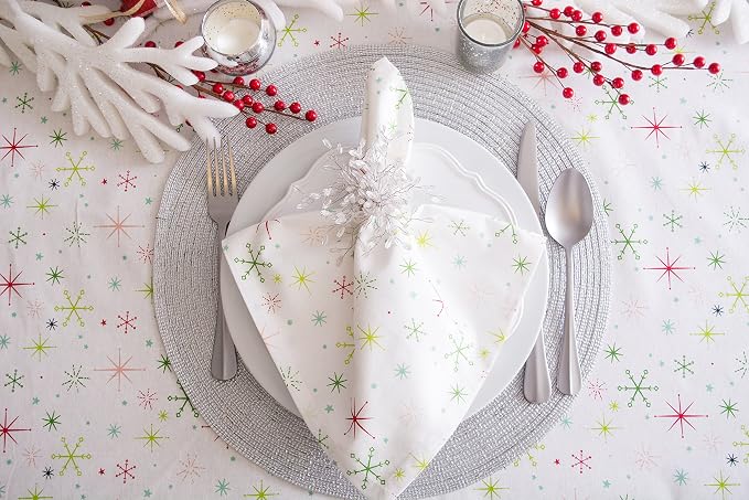 DII Woven Placemats Collection Metallic Round Placemat Set, 15", Platinum Silver, 4 Piece
