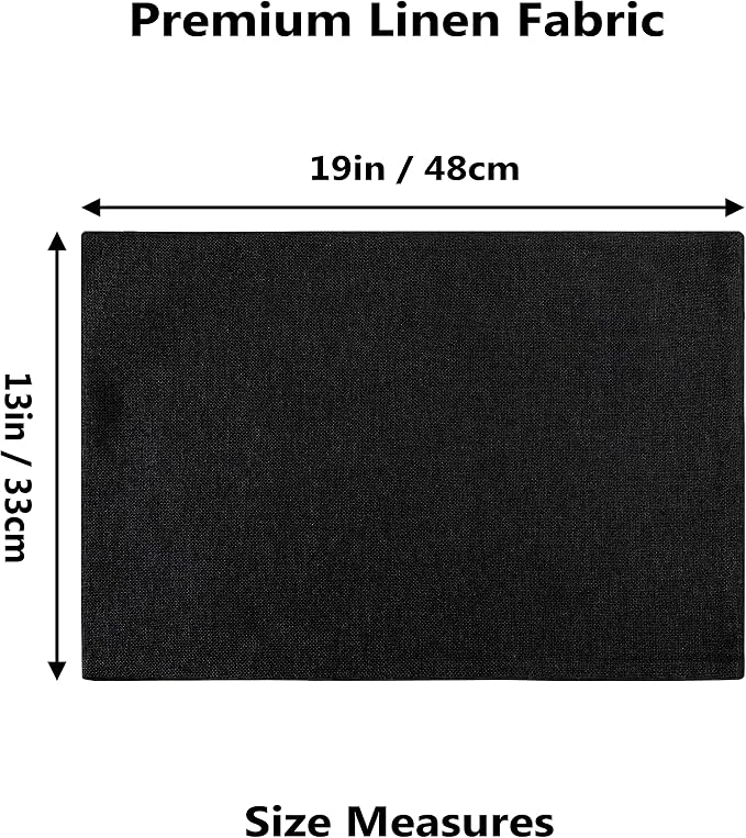 Home Brilliant Black Placemats Set of 8 Heat Resistant Table Mats Cloth Dining Table Place Mats Kitchen Washable Placemat, Black