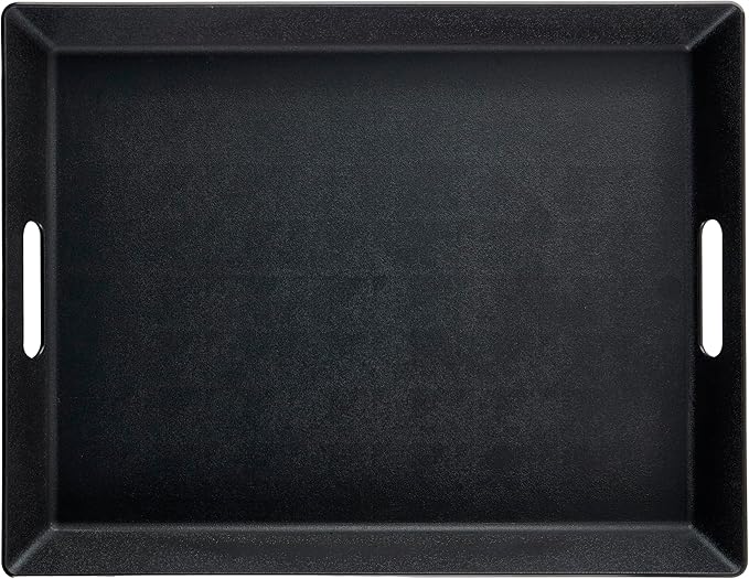 G.E.T. RST-1522-BK Non-Skid Ottoman / Coffee Table Serving Tray, 15" x 20", Black