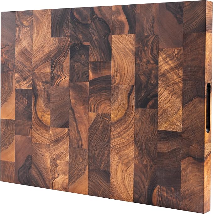 Walnut Butcher Block Cutting Board – Non Toxic, Solid Wood Cutting Board with Juice Groove - Wooden Charcuterie Boards for Serving Food - Wooden Chopping Board Set – Premium Dark Hardwood