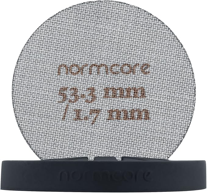 Normcore 2 Packs 53.3mm Puck Screen with Stand - Reusable Contact Shower Screen with Silicone Holder - 1.7mm / 1.0mm Thickness 150μm Mesh - Compatible with Espresso Machine 54mm Portafilter Basket