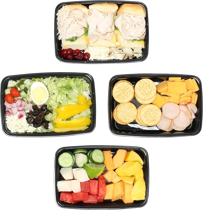 Simple Houseware 16 Pack 28 oz 1-Compartment Reusable Meal Prep Container, BPA-Free Stackable Bento Box - Microwave, Freezer & Dishwasher Safe