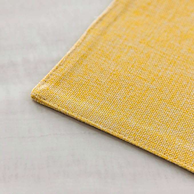 Home Brilliant Dining Placemats Set of 6 Heat Resistant Dining Table Place Mats for Kitchen Table for Placemats Decoration for Dinner Decor, 13 x 19 inches, Yellow