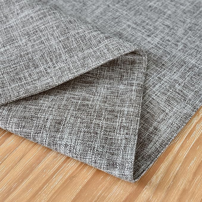 Farmhouse Rustic Faux Linen Table Runner Neutral Grey Table Runners Double Layer Reversible Rectangle Runners for Daily Use Kitchen Dining Banquet Holiday 13x72 Inch