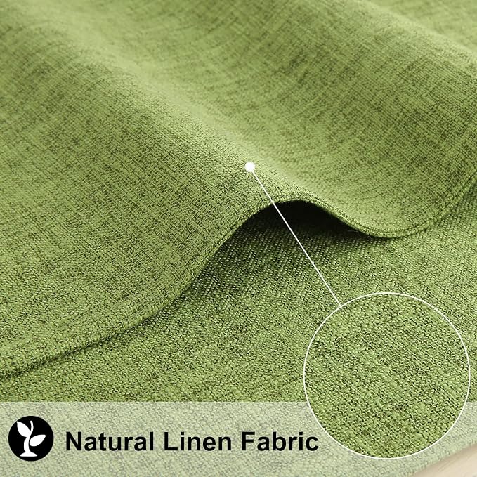homing Faux Cotton Linen Placemats Set of 6, Cloth Washable Farmhouse Dining Table Mats for Indoors & Outdoors, Easy to Clean, Grass Green, 13 x 19 Inch