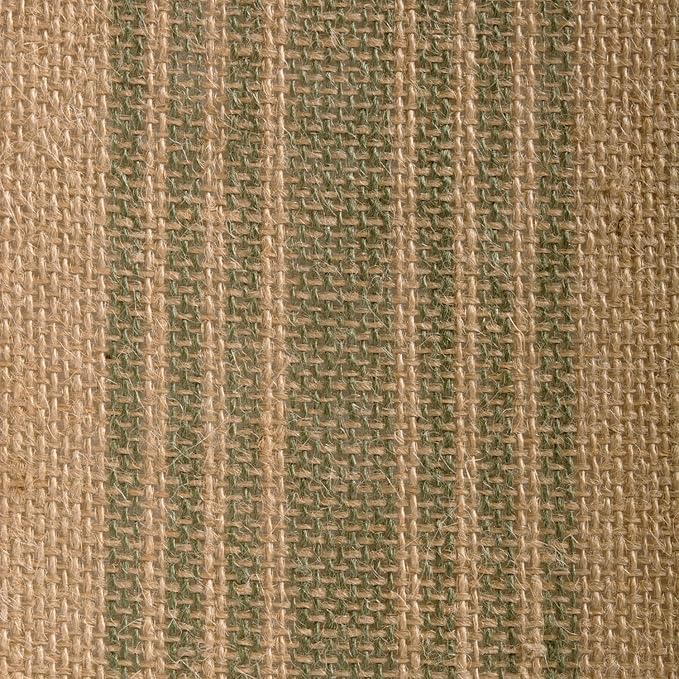 DII Jute Burlap Collection Kitchen Tabletop, Table Runner, 14x72, Middle Stripe Artichoke