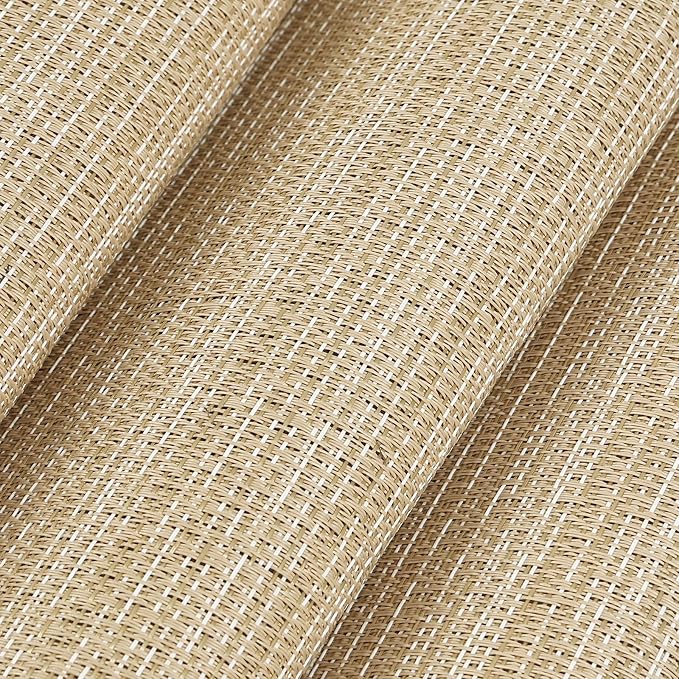 AHHFSMEI Placemats Set of 8 Washable Woven Vinyl Placemats for Dining Table Heat Resistant Non-Slip Stain Resistant Table Mats for Kitchen & Home Decor(Multi Brown,8)