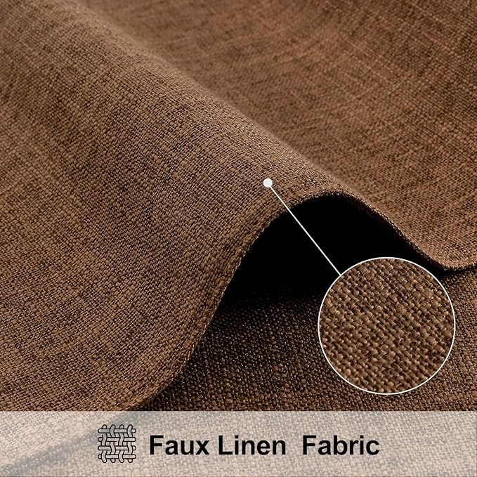 homing Faux Cotton Linen Placemats Set of 6, Cloth Washable Farmhouse Dining Table Mats for Indoors & Outdoors, Easy to Clean, Brown, 13 x 19 Inch