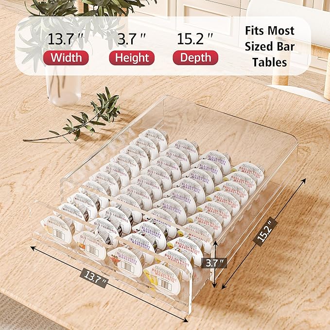 Cocktail Pod Holder Compatible with Bartesian Cocktail Machine for Bartesian Capsules Storage transparent (Clear)