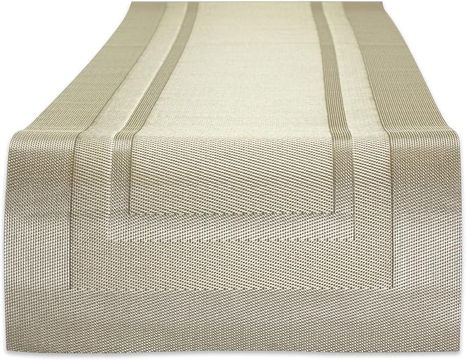 DII PVC Tabletop Collection Woven Indoor/Outdoor, Table Runner, 14x72, Champagne