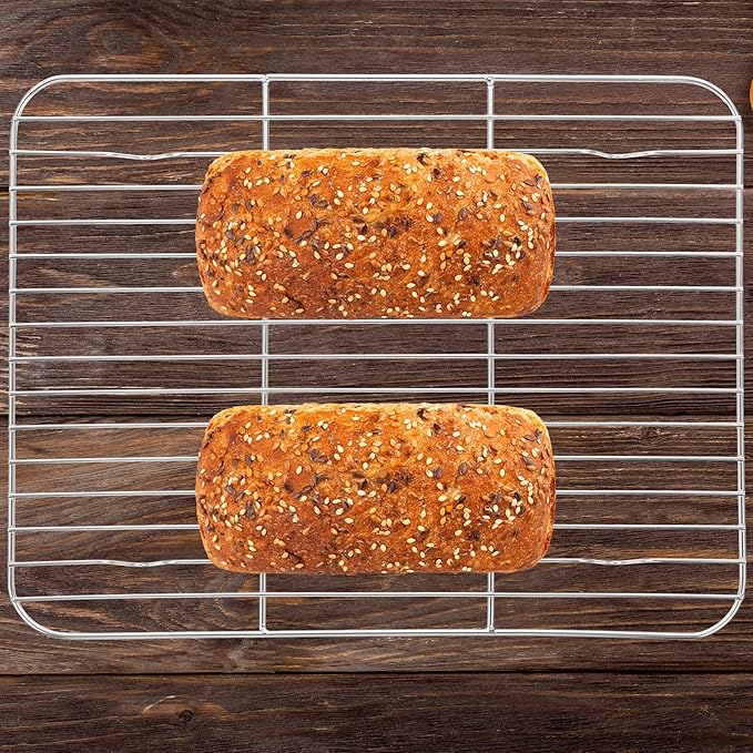 2pcs Stainless Steel Baking Cooling Rack Grill Rack 30x23cm Oven Bread Cookie Bacon for Kitchen Baking and Cooling