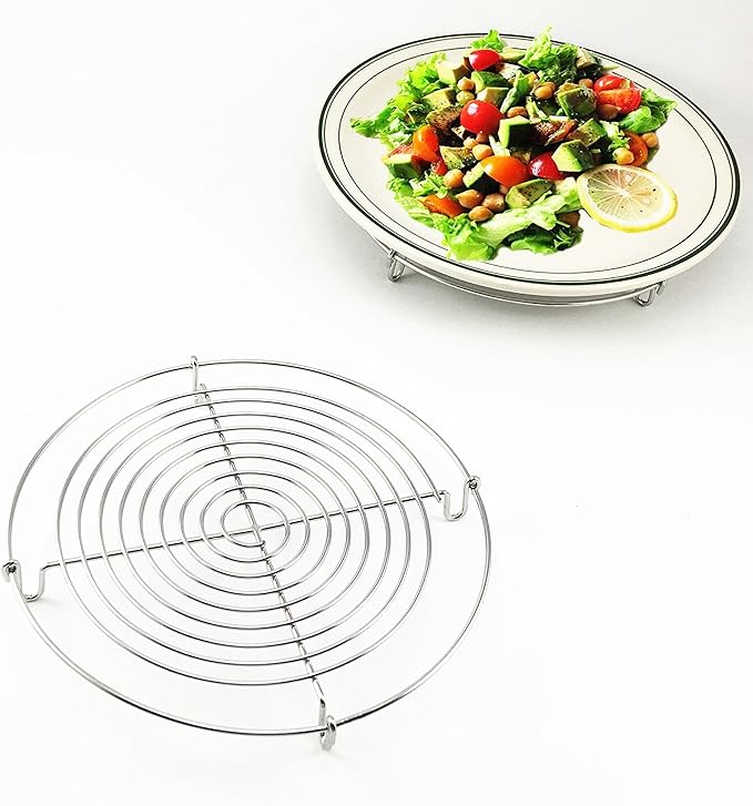 Stainless Steel Wire Cooling Rack Round Baking Tray For Cake Cookie Tarts Ovan Bread Pie Muffin Biscuits Cupcake,Kitchen Cooling Grid Holder Stand (Dia 7inch)