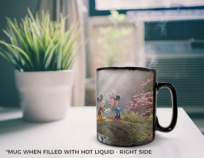 Morphing Mugs Disney – Mickey and Minnie Mouse – Sweetheart Bridge Heat Sensitive Clue Mug – Full image revealed when HOT liquid is added - 16oz Large Drinkware MMUGC959