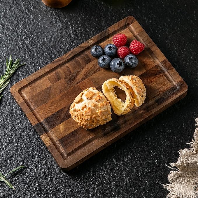 THETCHRY Walnut Wood Cutting Board for Kitchen, Small Chopping Board Portable, Compact Size for Daily Prep Stable Use, 9"x6"x0.8"