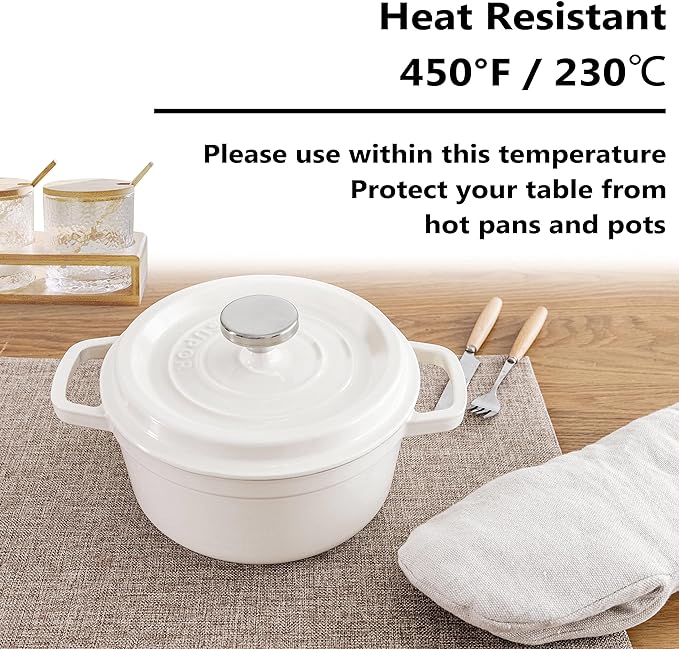 Home Brilliant Linen Placemats Set of 8 Heat Resistant Dining Table Cloth Place Mats Kitchen Table Mats Placemats Table Decor, Natural Linen