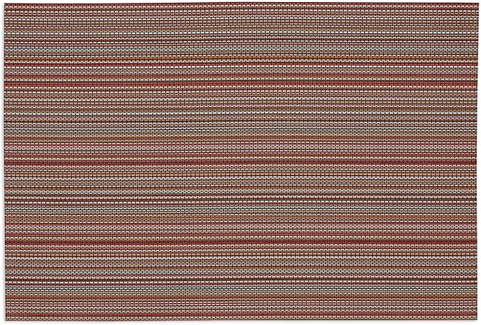 DII PVC Tabletop Collection Placemat Set, Rectangle, 13x17.25, Tango Red, 6 Piece
