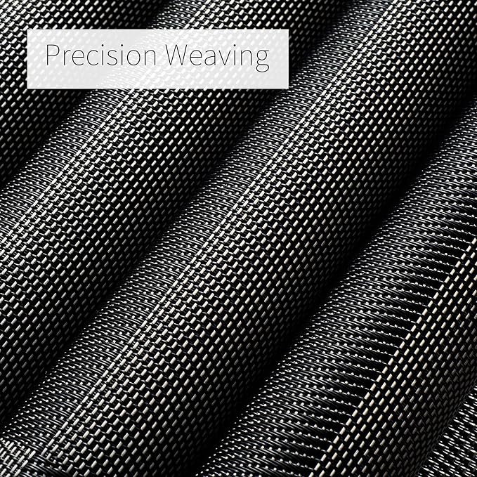 AHHFSMEI Placemats Set of 8 Washable Woven Vinyl Placemats for Dining Table Heat Resistant Non-Slip Stain Resistant Table Mats for Kitchen & Home Decor(Black Corner,8)