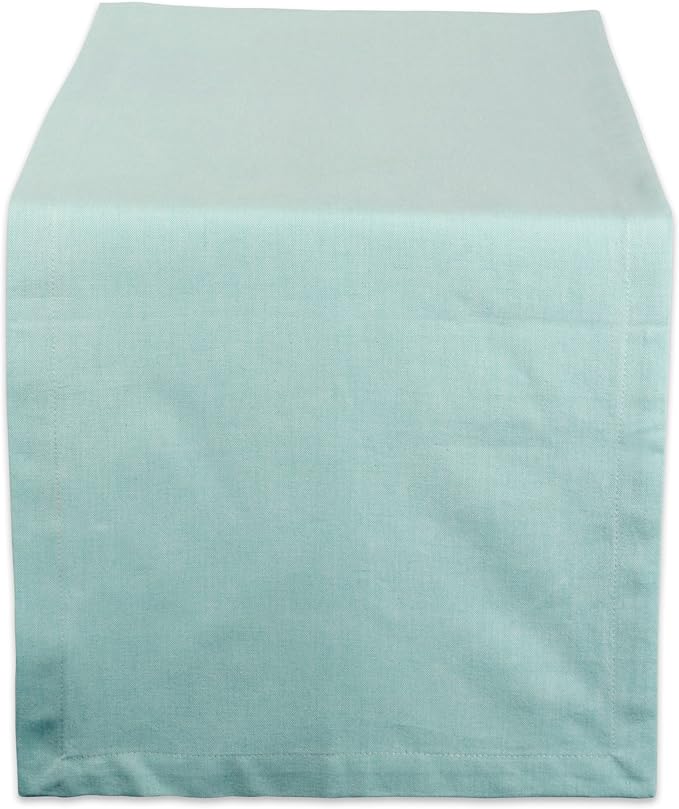 DII Chambray Kitchen, Tabletop Collection, Aqua, 14x72 Table Runner