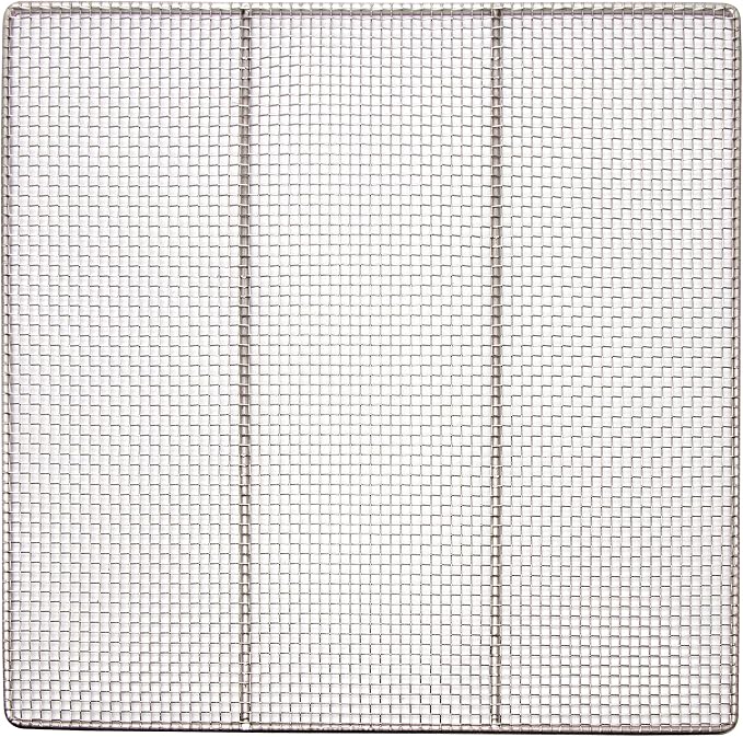 GSW 10 pcs 19" x 19" DN-FS19 Heavy Duty 19 Gauge 4-mesh Stainless Steel Woven Mesh Donut Frying Screen, 1/4"D Outer Frame and Support Rods
