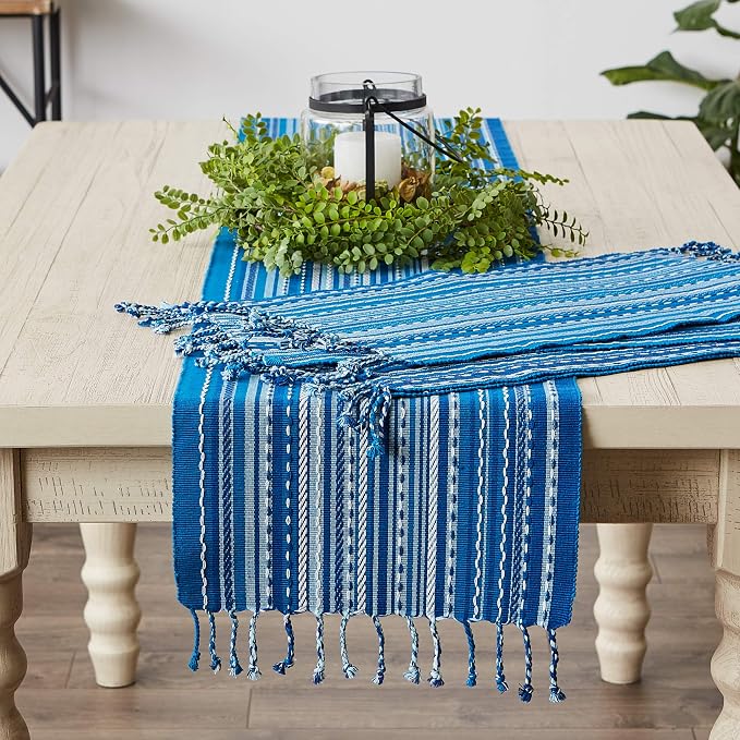 DII Southwest Collection Tabletop, Table Runner, Blue, "table runner, 14x72"""