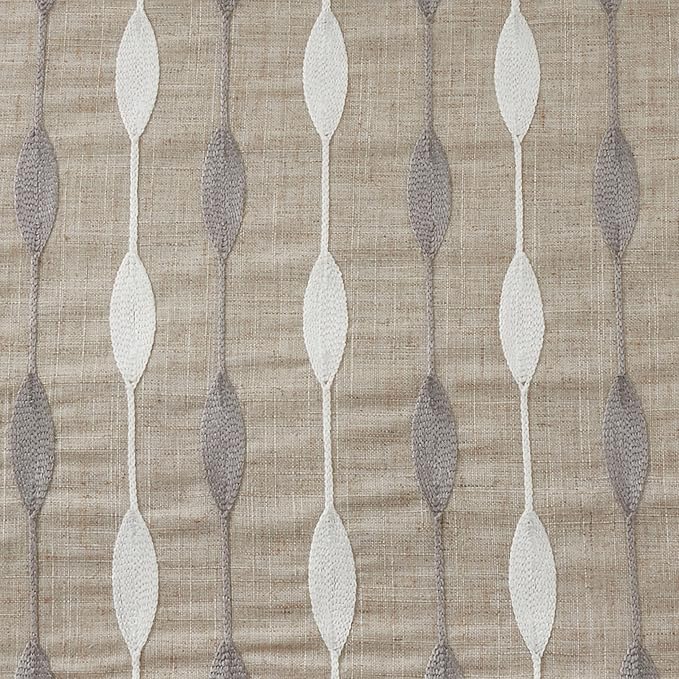 Saro Lifestyle Modern Embroidered Design Table Runner, Natural, 16" x 120"