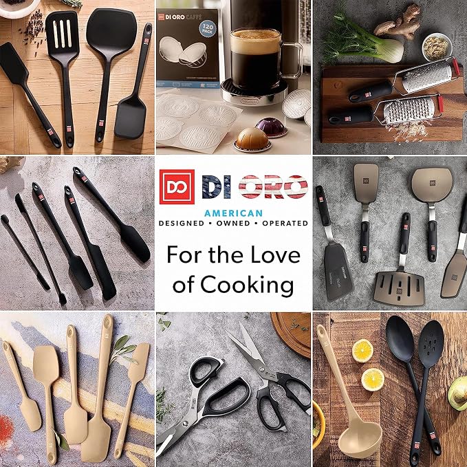 DI ORO Silicone Spatula Set - Rubber Kitchen Spatulas for Baking, Cooking, & Mixing - 600°F Heat-Resistant & BPA Free Silicone Scraper Spatulas for Nonstick Cookware - Dishwasher Safe (5pc, Clay)
