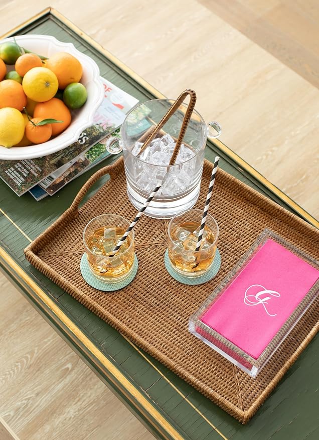 Caspari Napkin Holder, Guest Towel, Clear