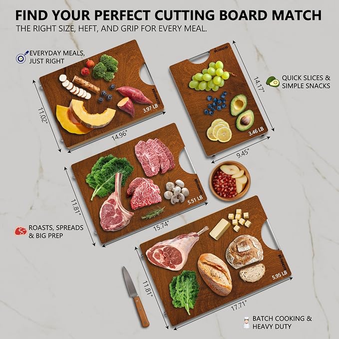 Brosisincorp Real Solid Sapele Cutting Board One Piece No Glue Non Toxic All Whole Single Wood Butcher Block Thick Hard Wood Heavy Duty Edge Grain (Large, 15.74"L*11.81"W*1.18"Th)