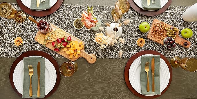 DII Woven Paper Tabletop Collection Holiday or Event Decor, Table Runner, 14x72, Gray