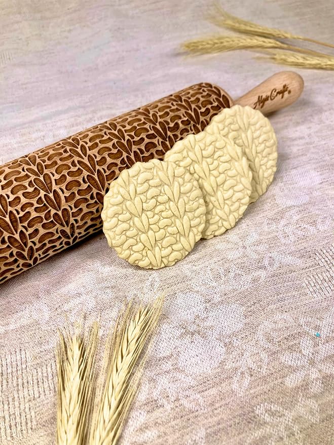 KNITTING PATTERN Embossing Rolling Pin Laser engraved rolling pin Gift for pottery and cookies by Algis Crafts