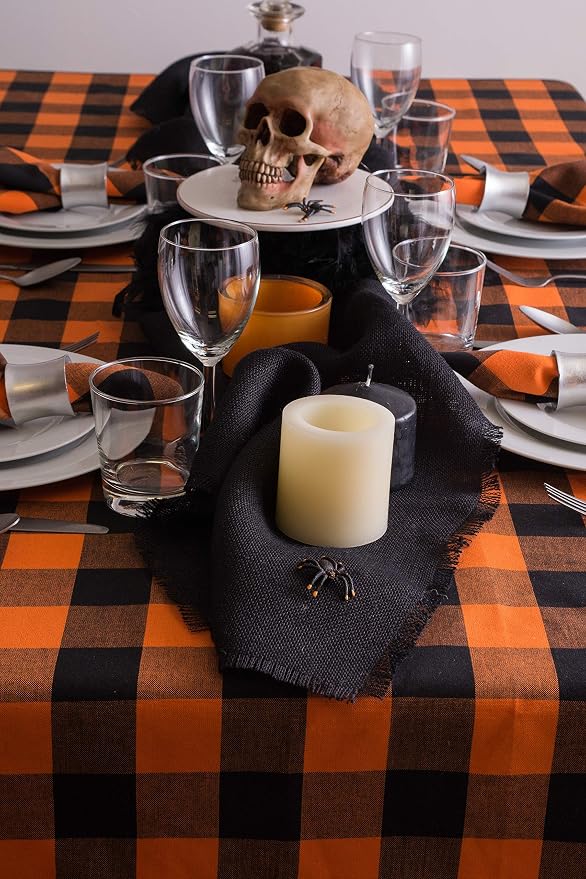 DII Jute Burlap Collection Kitchen Tabletop, Table Runner, 15x74, Solid Black