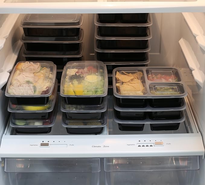 Simple Houseware 16 Pack 28 oz 1-Compartment Reusable Meal Prep Container, BPA-Free Stackable Bento Box - Microwave, Freezer & Dishwasher Safe