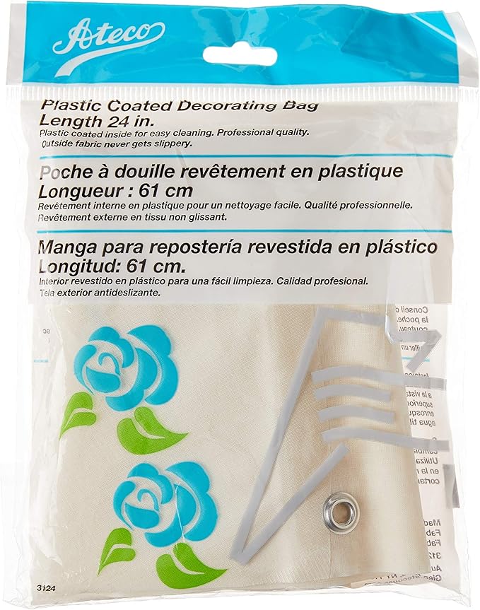 Ateco 3124 Plastic Coated Canvas Decorating Bag, 24-Inch, Reusable, Made in USA