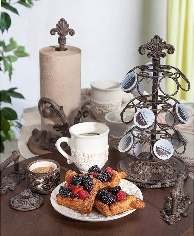 GG Collection Acanthus Coffee Pod Holder with 27 Pod Capacity, and 3 Rotating Carousels