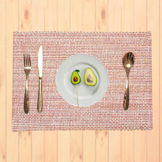 Urban Villa Placemats Fall 100% Cotton Fused Placemats 14''x 20'' Over Sized Set of 6 Placemats Every Day Use Heavier QualityPlacemats
