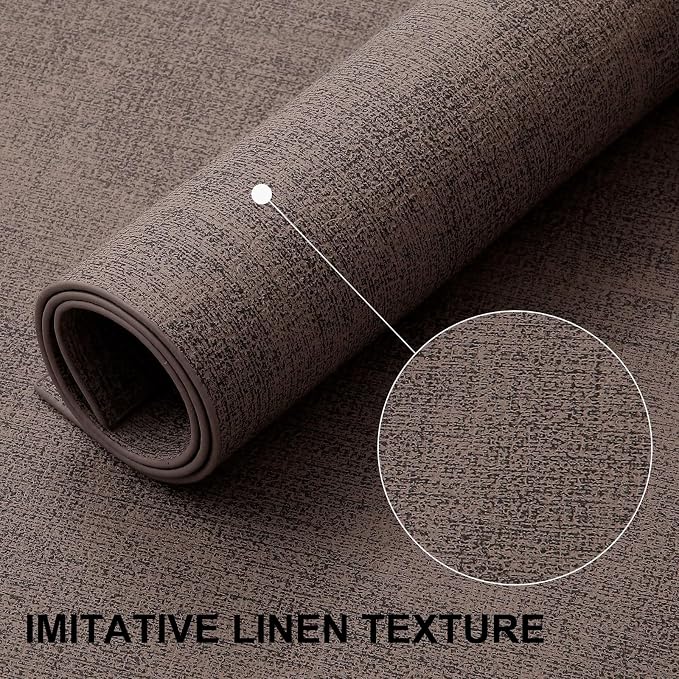 homing Faux Leather Heat Resistant Placemats 8 Packs, Waterproof Wipeable Dining PU Place Mats for Indoor & Outdoor, Easy to Clean, Brown