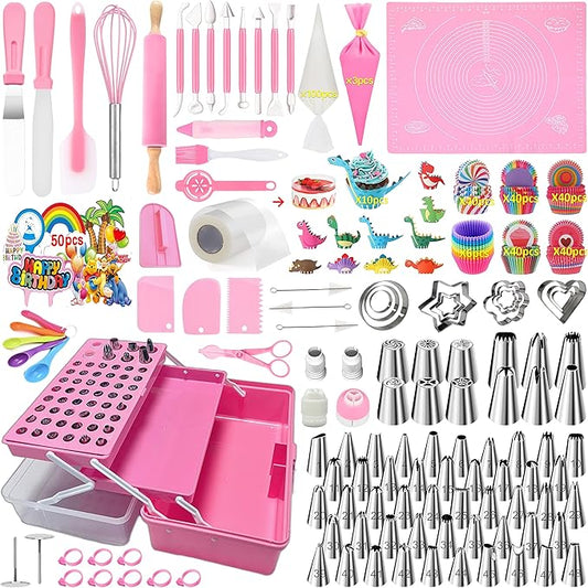 Cake Decorating Kit,Piping Bags and Tips Set,Cake Decorating Supplies,Frosting Piping Kit,Cake Baking Supplies for Beginners (488PCS)