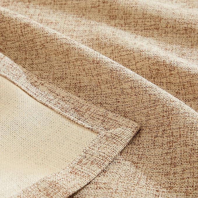ZeeMart Burlap Style Farmhouse Table Runners 90 Inches Long, Beige Rustic Woven Dining Table Runner for Everyday Use, 14x90 Inches, Oatmeal Beige