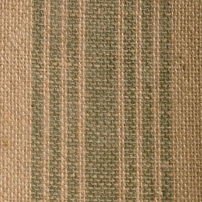 DII Jute Burlap Collection Kitchen Tabletop, Table Runner, 14x108, Middle Stripe Artichoke