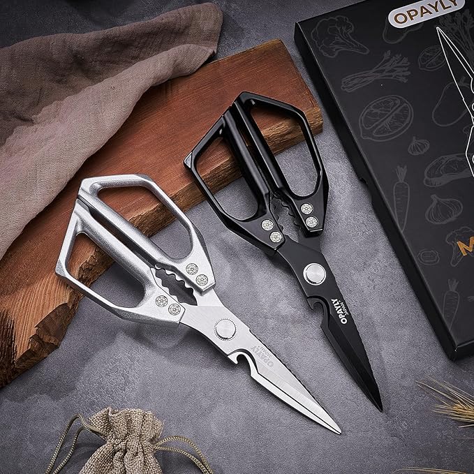 Kitchen Shears 2-Pack Heavy Duty All Purpose Stainless Steel Kitchen Shear Meat Scissors Japanese Cooking Scissor for Food, Sharp Dishwasher Safe Christmas for Men Women With Gifts Box